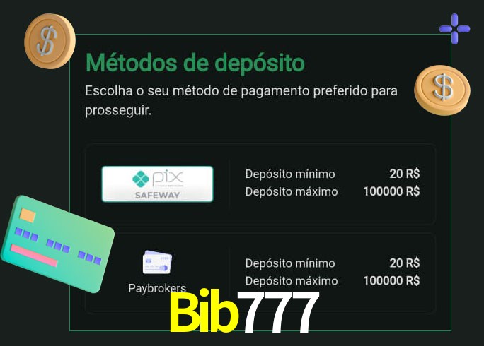 O cassino Bib777 oferece uma grande variedade de métodos de pagamento